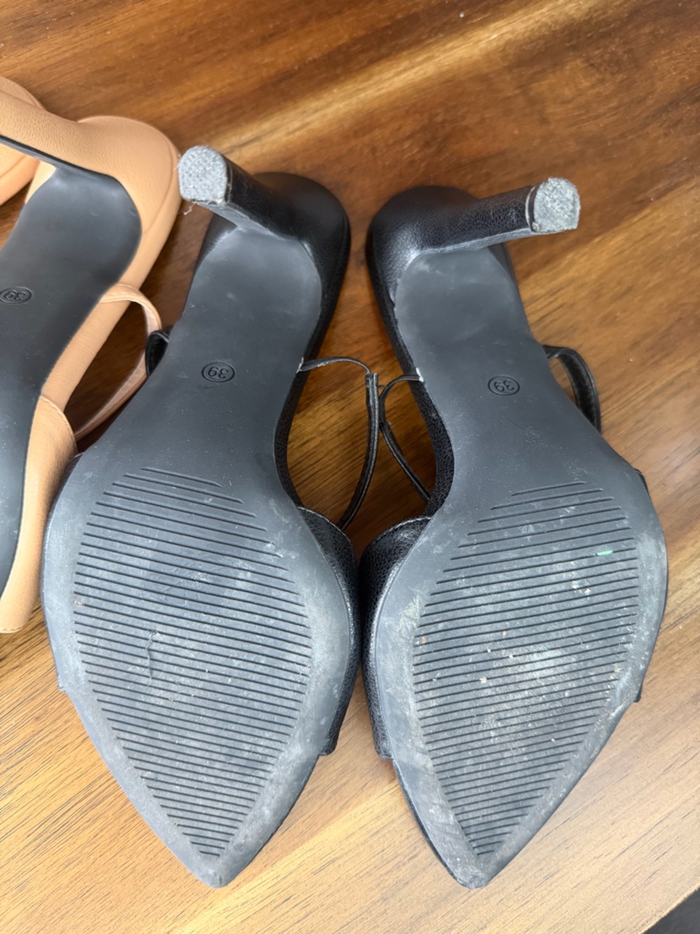 Bundle Both Pairs of Pointed Toe Slingback Heels in Black and Nude - Picture 8 of 11